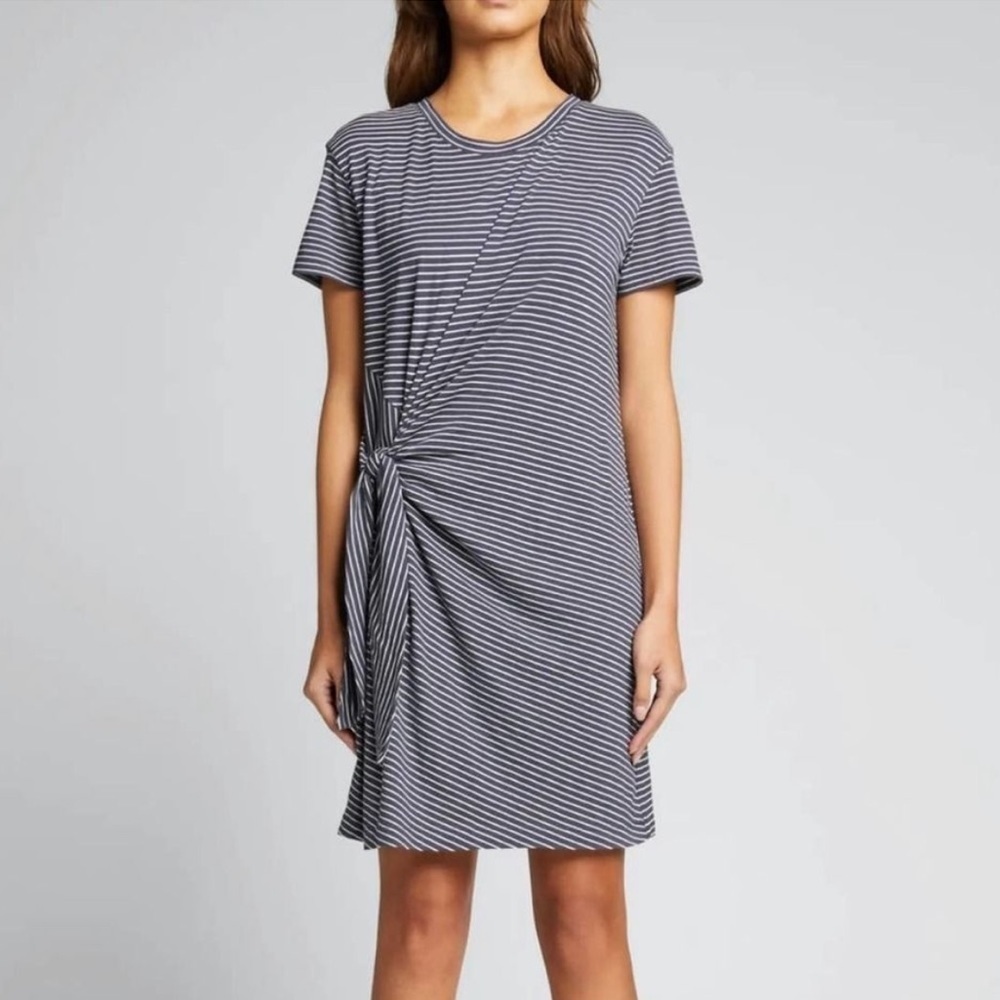 Vince Navy and White Striped Dress
